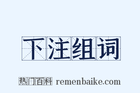 下注组词是什么意思的图片